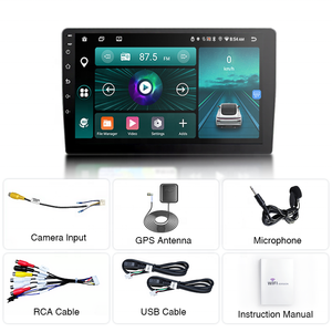 Универсальный 9/10 дюймов 2 Din Android Autoradio BT FM IPS сенсорный экран Carplay автомобильный <span class=keywords><strong>DVD</strong></span> плеер WIFI GPS навигация с функцией 360 - Product Image 6