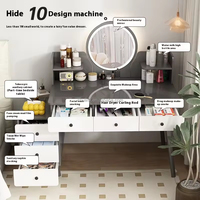 Nouveau design moderne et exclusif pour chambre à coucher Coiffeuse en bois Commode de rangement intelligente et amovible