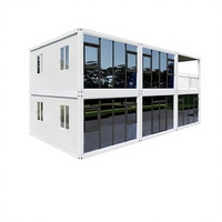 Maisons conteneurs résidentielles modernes à bas prix, maisons préfabriquées à 2 étages, maisons conteneurs détachables avec mur-rideau en verre