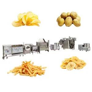 خط إنتاج شبه آلي لتجهيز البطاطس المقلية والشيبس والموز الحلو، ماكينة صنع شيبس البطاطس الحلوة الطازجة للاكوادور