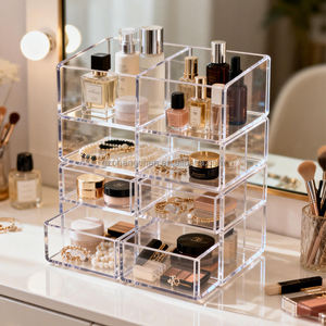 Organizador de Cosméticos Acrílico Transparente de Precio de Fábrica, Exhibidor de Múltiples Niveles, Estuche de Maquillaje Acrílico Transparente - Product Image 3