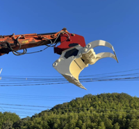 Mini Excavator 360 Rotating Grab Bucket, Alat Penjepit Hidrolik Putar Kecil untuk Transportasi Kayu Hutan