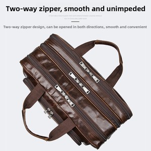 Bolso de Negocios para Hombre de Cuero Genuino de Fábrica Directa, Gran Capacidad, Maletín para Portátil, Impermeable y Práctico - Product Image 5