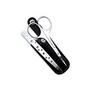 Professional Stainless Steel <b>Nail</b> Kit 2pcs Set Scissors Tweezers Travel <b>Case</b> Eyebrow Durable Portable Personal Care Custom - Product Image 3