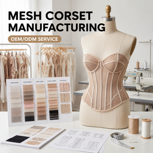 Fabricant de Corsets en Maille Personnalisés, Soutiens-gorge Sexy à Baleines, Bustiers, Vêtements pour Femmes, <span class=keywords><strong>Lingerie</strong></span> Sculptante Ajustée à Lacets - Product Image 1