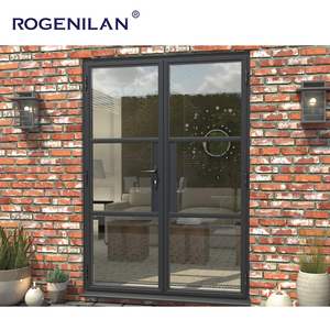 Portes Doubles en Aluminium Personnalisées Rogenilan, Style Crittal, Étanches, Grille <span class=keywords><strong>Vintage</strong></span>, Verre Trempé, Charnières pour Maison - Product Image 6