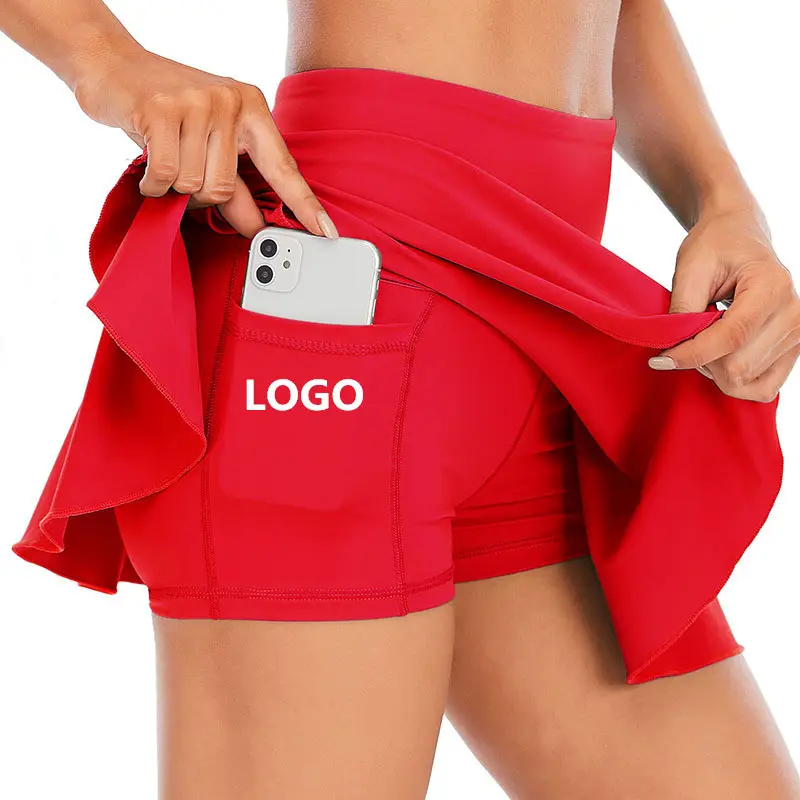 Minifalda plisada para mujer, elegante y elegante falda de tenis con bolsillo para teléfono móvil