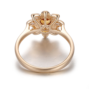 Vintage 18K 14K <b>solid</b> yellow Gold Round Cut lab grown gemstone ring fine jewelry rings custom ring design Valentine's Day gift - Product Image 3