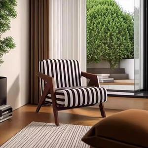 Set di Divani e Poltrone in Legno Massello Neo-Cinese e Mid-Century, Moderno con Imbottitura in Tessuto per <span class=keywords><strong>B</strong></span>&<span class=keywords><strong>B</strong></span>/Hotel, Soggiorno e Reception - Product Image 4