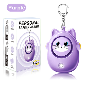 NUOVO Set di Allarme di Sicurezza per Donne con Luci LED a Forma di Gatto, Portachiavi per Autodifesa, Allarme Personale da 130db - Product Image 1