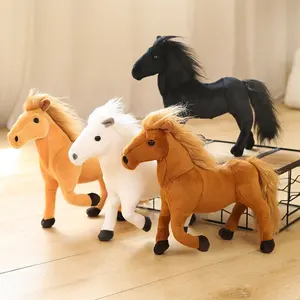 Toptan özel gerçekçi yumuşak dolması hayvanlar maskotlar süslemeleri hediyeler at peluş oyuncaklar