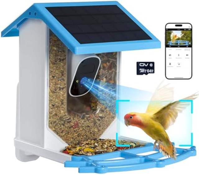 AI Identify 3D 360 Degree Bird View System Car Security Camera 2MP Bird Feeders Solar Charging Smart Home Items and Devices