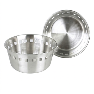 Stainless Steel Storage <b>Basket</b> Bowl with Perforated Design for Kitchen Organization - Product Image 1