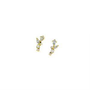 Aretes de Plata de Ley S925 con Diseño de Hoja CANNER para Mujer, Lujo Ligero, Circonita 5A, Aretes Vintage de Oro de 18K con Circonita Cúbica - Product Image 3