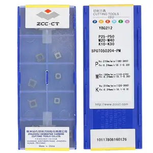 ZCC.CT Cnc torna kesme aletleri endekslenebilir düz frezeleme kesici karbür dönüm ekler için SPGT050204-PM YBG212