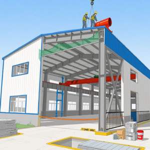 Structure en acier Q355 <span class=keywords><strong>de</strong></span> calibre lourd pour bâtiments, services <span class=keywords><strong>de</strong></span> découpe et <span class=keywords><strong>de</strong></span> pliage, entrepôt préfabriqué, atelier - Product Image 4