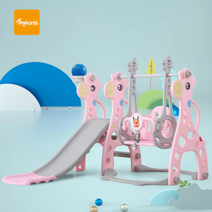Glissade et balançoire girafe de haute qualité, trois en un, en plastique, pour enfants - Product Image 1