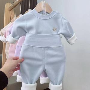 Conjunto <span class=keywords><strong>de</strong></span> <span class=keywords><strong>2</strong></span> Piezas para Bebé, Clase A, Sin Costuras, Otoño Invierno, Recién Nacido, Cintura Alta, Protección Abdominal, Ropa Suave para Bebé, Agradable al Tacto, Cálido y Cómodo - Product Image 4