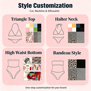 Bikini Personalizado con Etiqueta Metálica, Bikini de Cintura Alta, Traje de Baño Personalizado, Ropa de Playa, Conjunto de Bikini Sexy de Dos Piezas - Product Image 2