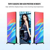 Layar Poster LED HD Dalam Ruangan RAVLED, Dapat Dilipat, Tahan Air, Warna Penuh, Dapat Dipindahkan, Layar Iklan Komersial dengan Kecerahan 1000cd