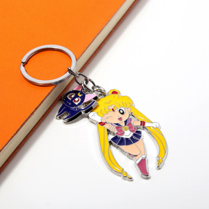 Gato de dibujos animados <span class=keywords><strong>Tsukino</strong></span> <span class=keywords><strong>Usagi</strong></span> Anime Sailor Moon Charms llavero - Product Image 3