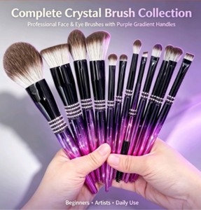 Vente en gros d'usine DailyQueen, kit de 16 pinceaux cosmétiques de luxe, couleur violette, poils synthétiques doux, manche en bois, pour le visage, les yeux, le correcteur, le <span class=keywords><strong>maquillage</strong></span> - Product Image 4