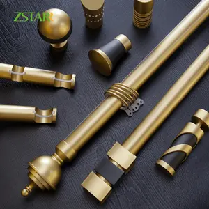 Gold Curtain Rod Set Iron Curtain Rods Curtains Ring Black Gold White Accessories Electroplating Customize Metal OEM Window Pole