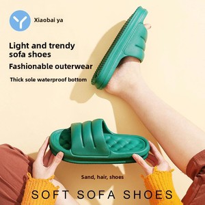 Verano <span class=keywords><strong>Eva</strong></span> antideslizante hogar para zapatillas estera de ducha de <span class=keywords><strong>goma</strong></span> impresa amortiguación transpirable para mujeres zapatillas de masaje con sensación de caca - Product Image 5