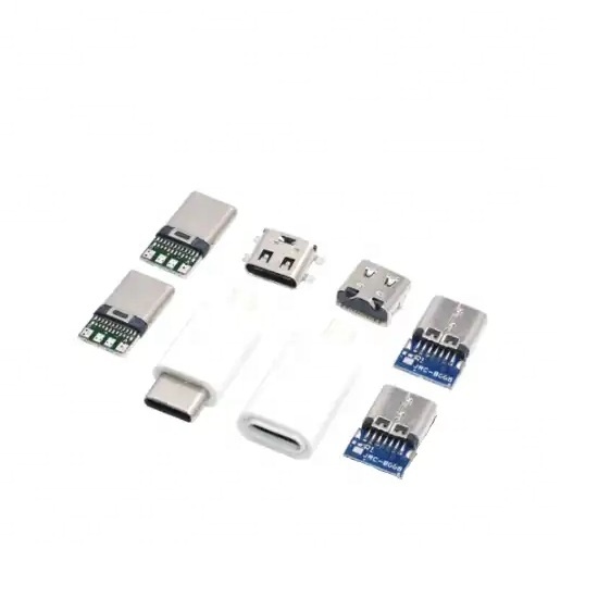 5 PCS USB 3.1 Type C Connector 16PIN Fast Charging Male Socket Plug to Solder Wire Cable PCB Board