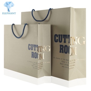 Custom Eco Friendly Thick Folding Private Label Paper <b>Tote</b> Bag Craft Paper Shopping Bag - Product Image 1