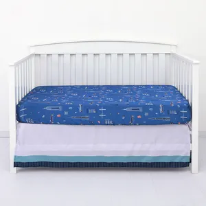 Lenzuolo con Angoli per <span class=keywords><strong>Culla</strong></span> in Morbida Seta con Motivo Auto Cartoon, Comodo Lenzuolo in Raso per <span class=keywords><strong>Culla</strong></span> da Bambino - Product Image 4