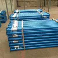 Poteau en acier bleu peint réglable, échafaudage en acier télescopique, poteau en acier de construction