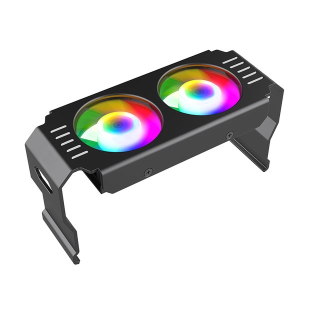 Desktop Computer Aluminum Alloy CPU Cooler Radiator ARGB Twin Fan PWM Temperature Control Mute for Computer Case