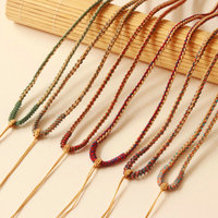 Collier en diamant de style ethnique tibétain, pendentif tressé fait à la main, cordon Thangka, accessoires en corde, collier en corde tressée DIY