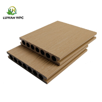 Co-extrusion extérieure Plancher de terrasse creux carré en WPC Plancher coiffé en relief