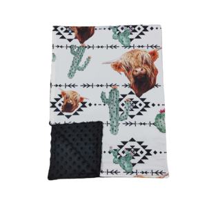 Couverture pour nouveau-né RTS, imprimé chèvre et cactus, tissu minky à pois, couverture de sommeil pour bébé, vente en gros, couverture douce, literie pour enfants, nouveaux styles - Product Image 1