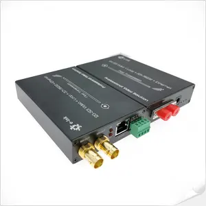 Convertidor de fibra 12G-SDI con Gigabit Ethernet y conector RS485 de 2 canales 80KM para estaciones de radio y en vivo