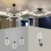 Plafonnier LED en aluminium au design moderne, design minimaliste, luminaire décoratif d'intérieur, idéal pour un salon ou une maison