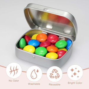 Caja Metálica Rectangular Pequeña con Tapa Abatible para Empaque de Dulces y Mentas, con Logotipo Personalizado al por Mayor - Product Image 4
