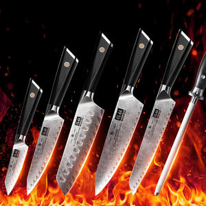 Ensemble de 7 couteaux japonais en acier Damas <span class=keywords><strong>SHAN</strong></span> <span class=keywords><strong>ZU</strong></span>, <span class=keywords><strong>couteau</strong></span> de chef professionnel en acier VG10, super acier avec manche en G10 - Product Image 2