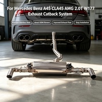 Silencieux d'échappement Catback en acier inoxydable avec soupape pour Mercedes Benz A45 CLA45 AMG 2.0T W177, kit de sonorisation sport à quatre sorties
