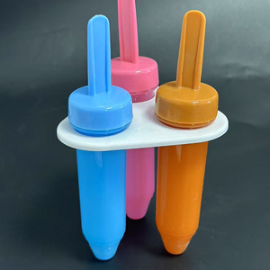 Plastic Popsicle Mold 3 Compartment <b>Ice</b> <b>Cream</b> <b>Maker</b> With Sticks For Freezer Safe Use - Product Image 1
