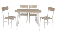 Table à manger moderne en bois 4 chaises ensembles pour salon meubles de maison caoutchouc bois ensemble de salle à manger panneau