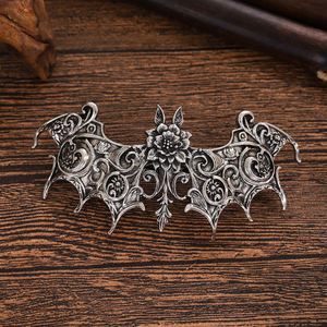 Pinza de Pelo Vikinga Retro con Diseño Floral de Murciélago para Mujer, Estilo Gótico Noruego, Accesorios para Fiestas, Pinza de Pelo con Murciélago y Flor - Product Image 2