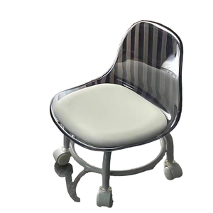 Chaise acrylique transparente pour enfants dossier mobile poulie basse banc pour tout-petits tabouret <span class=keywords><strong>roue</strong></span> universelle matière plastique à usage domestique - Product Image 1