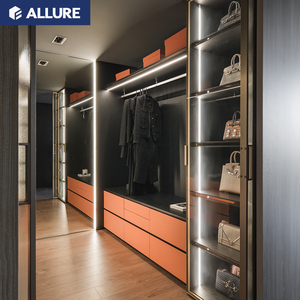Armoire en bois Allure avec <span class=keywords><strong>porte</strong></span> coulissante intelligente et amovible pour vêtements, design intégré au lit - Product Image 4