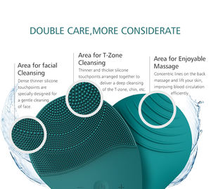 Cepillo de limpieza facial de silicona de lujo con vibración sónica, herramienta de limpieza profunda para purificar los poros y renovar la piel. - Product Image 6