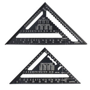 Zhixin fabrika toptan 7 ''alüminyum üçgen cetvel 12'' kırmızı iletki kalınlaşmış ağaç İşleme açı cetvel üçgen kare - Product Image 5