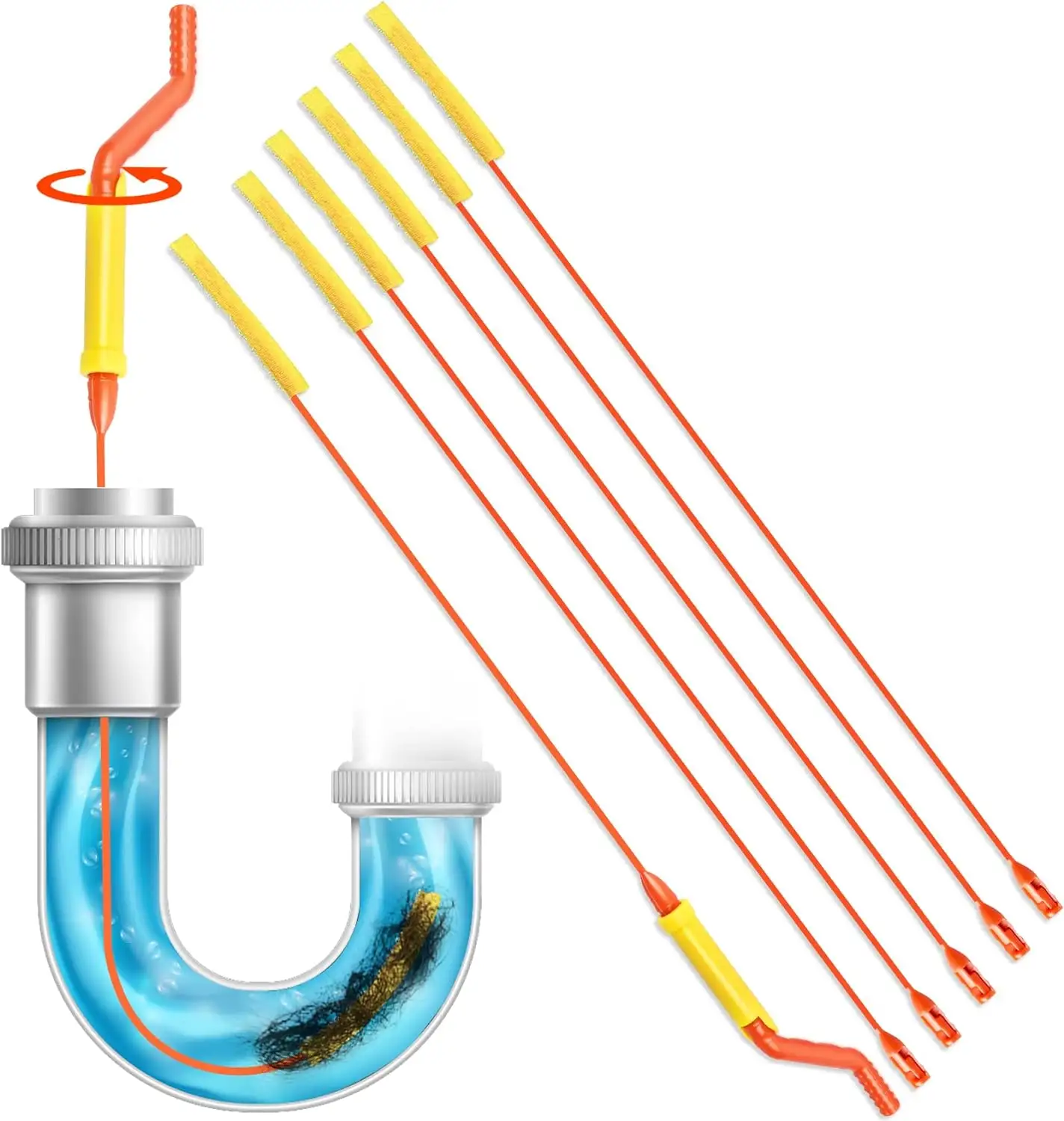 6 confezioni in plastica tubo di scarico tubo flessibile per vasca da bagno per sciacquone comprare flessibile serpente donnola di scarico per capelli strumento di scarico donnola