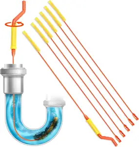 6 упаковок, Пластиковая Гибкая Трубка для ванны, сливная раковина, Туалетная канализация, купить, гибкая змеиная ласка, сливной очиститель, инструмент для волос, сливная ласка